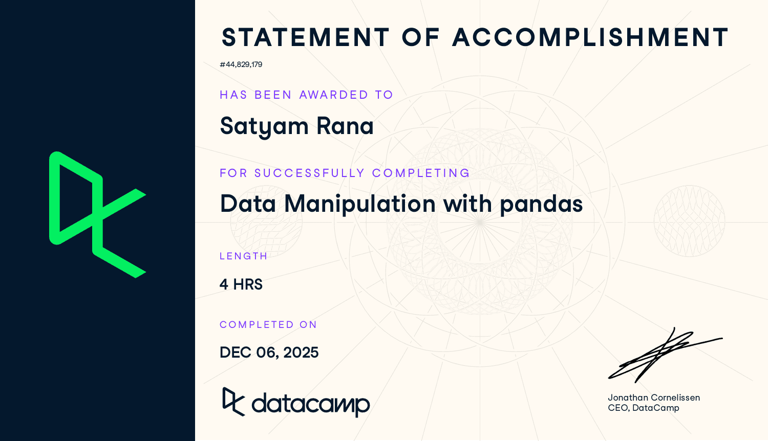 Data Manipulation with Pandas - DataCamp