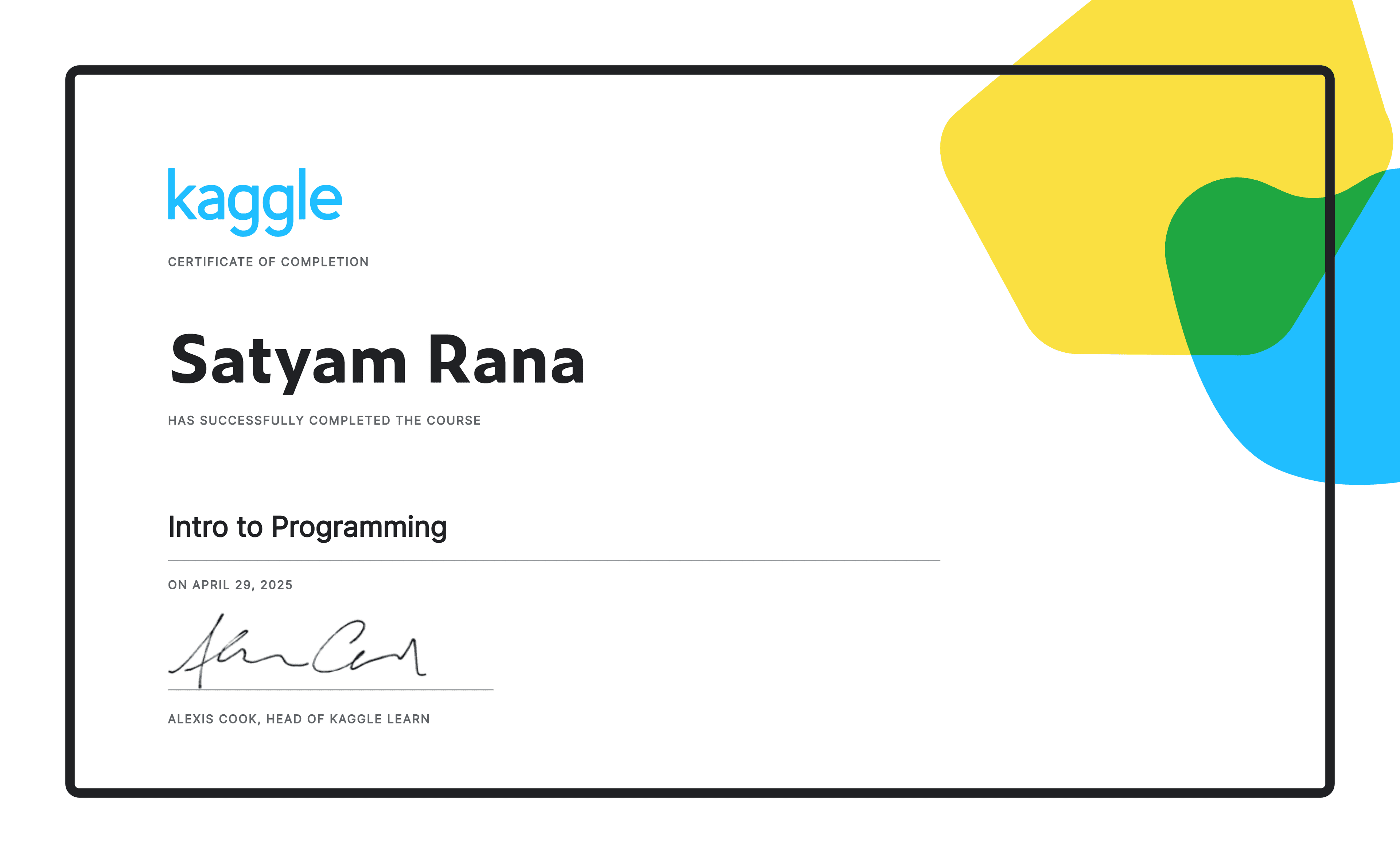 Intro to Programming - Kaggle