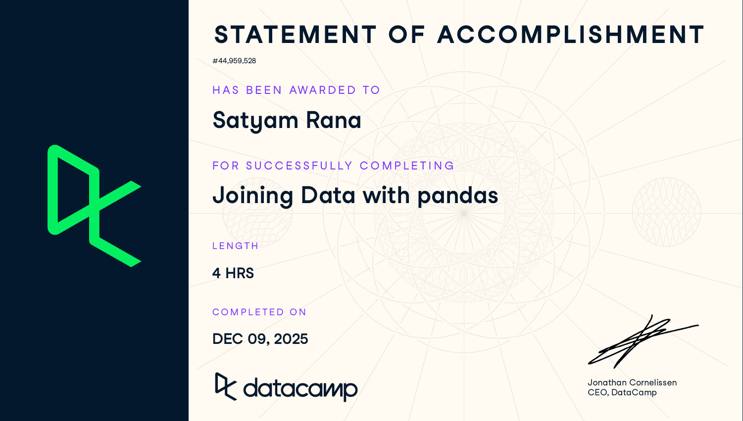 Joining Data with Pandas - DataCamp